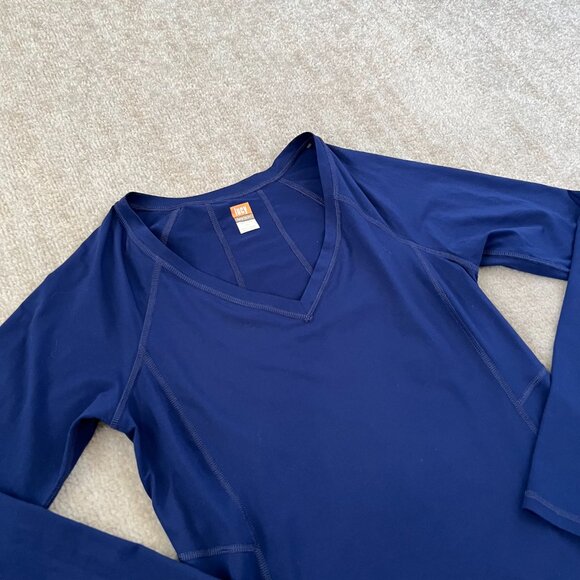 Lucy Activewear Long Sleeve V-Neck Blue Shirt Top M - Picture 3 of 9